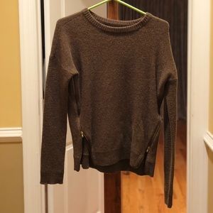 J CREW Olive Green Wool Sweater with Zipper